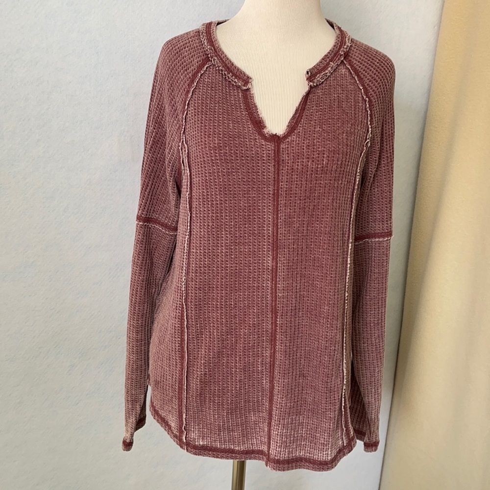 American Rag Thermal Ribbed Long Sleeve Rag Shirt